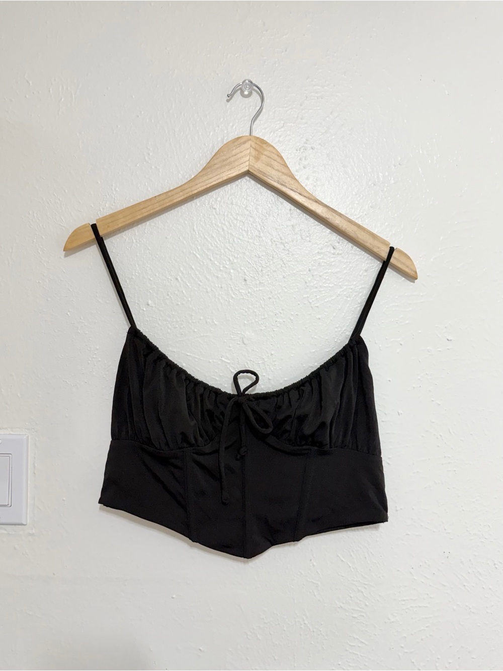Garage Black Corset Milkmaid Cami Crop Top Women Medium
